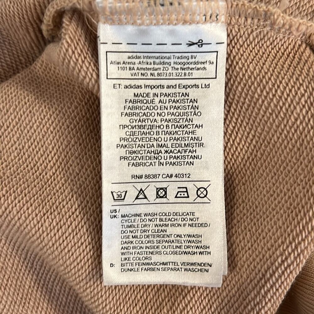 Adidas Size Xs Three Stripe Color Block Black/Tan… - image 7